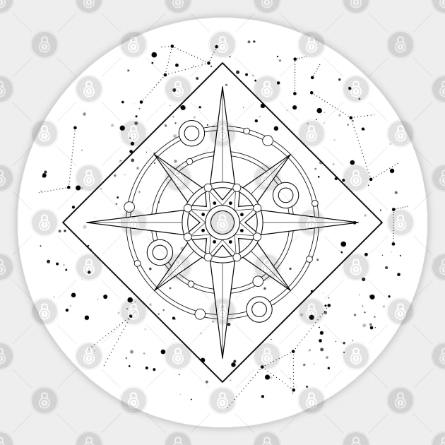 Endless Texture of Cosmic Universe with Ice Crystal Mechanical Stars Sticker by lissantee